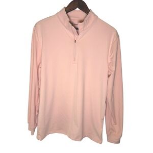 GreenSide Golf Mens Quarter Zip Pullover Long Sleeve Peach Shirt Size M